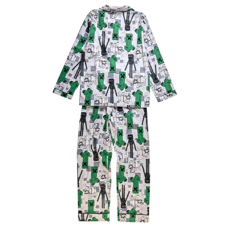 Minecraft Boys' Flannelette Button Up, Grey Mid, hi-res