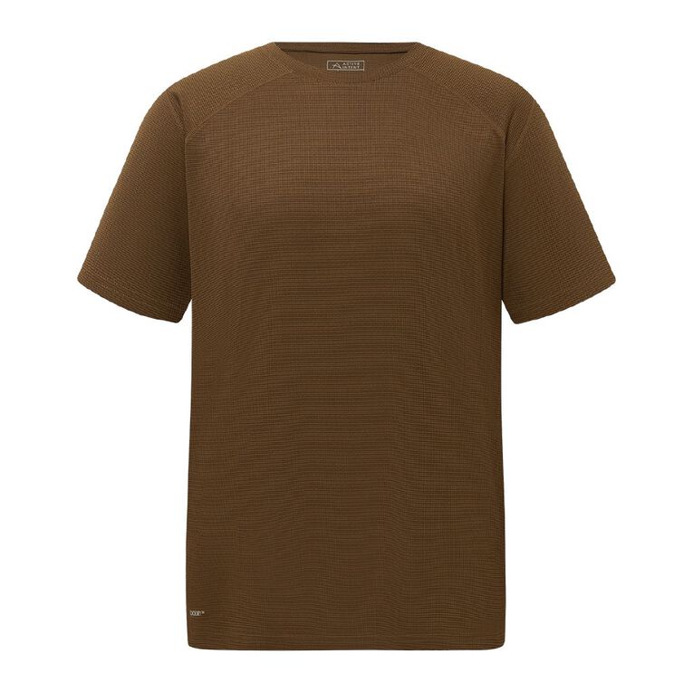 Active Intent Men's Grid Tee, Brown Dark, hi-res
