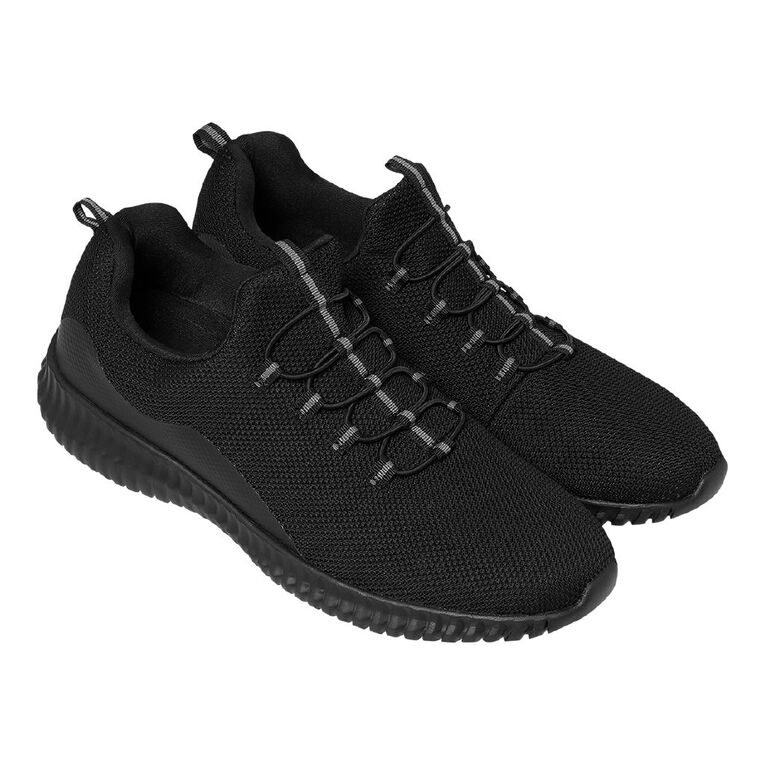Active Intent Men's Bungee Cord Trainers, Black, hi-res