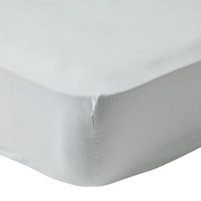 Living & Co 100% Washed Cotton Fitted Sheet Sage King Single