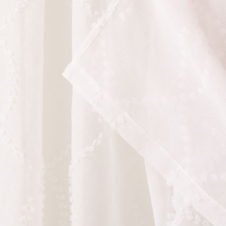 Living & Co Indie Voile White 90-180cm Wide/200cm Drop, , hi-res