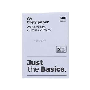 Just the Basics Photocopy Paper A4 70gsm 500 Sheet Ream