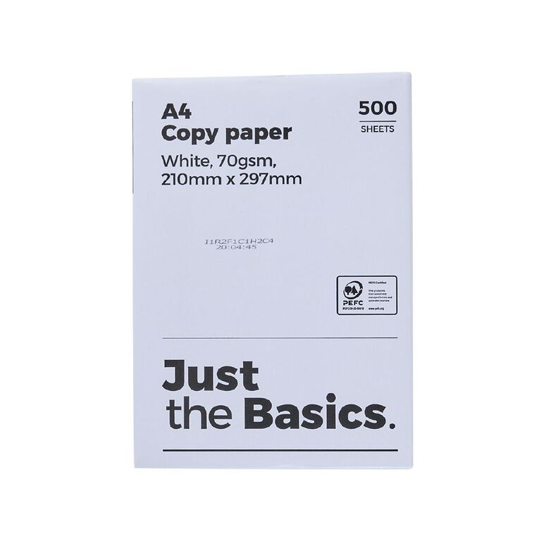 Just the Basics Photocopy Paper A4 70gsm 500 Sheet Ream, , hi-res
