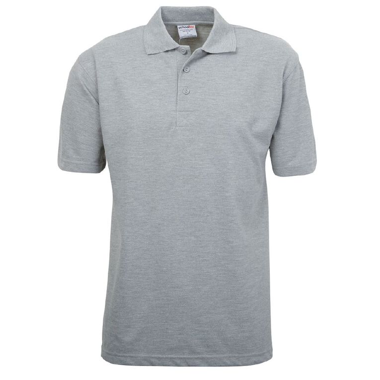 Schooltex Adults' Pique Polo, Grey Mid, hi-res