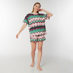 H&H Women's Christmas Tee and Short Pyjama Set
