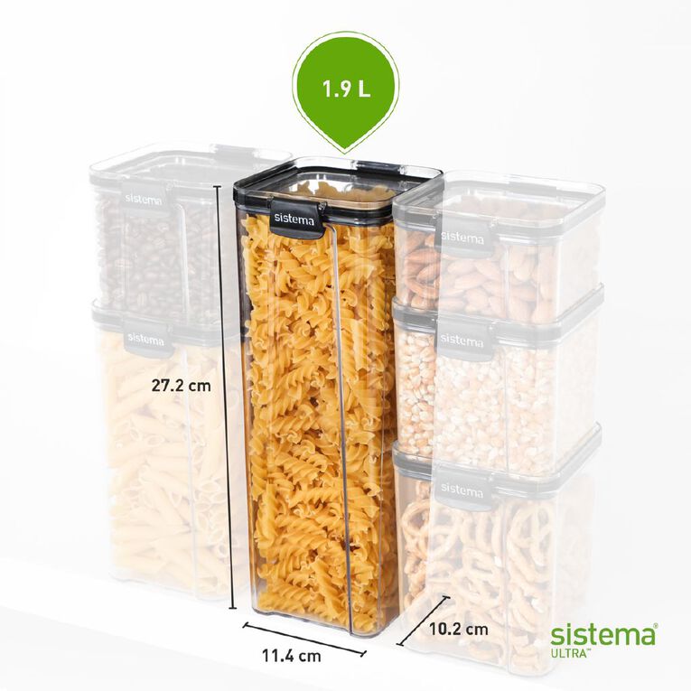 Sistema Ultra Tritan Canister Square Black 1.9L, , hi-res