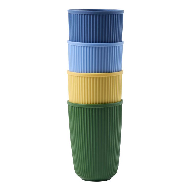 Living & Co Tropical Picnic Cups Multi-Coloured 4 Pack, , hi-res