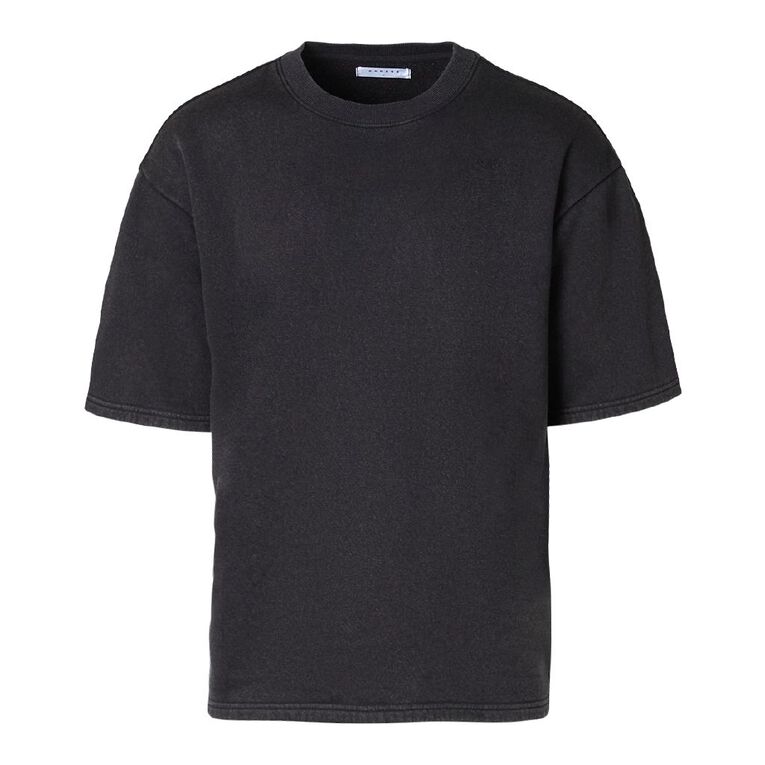 Garage Men's Plain Crew Sweat Tee, Black, hi-res