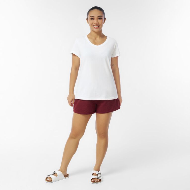 H&H Women's Seersucker Everyday Shorts, Red Dark, hi-res