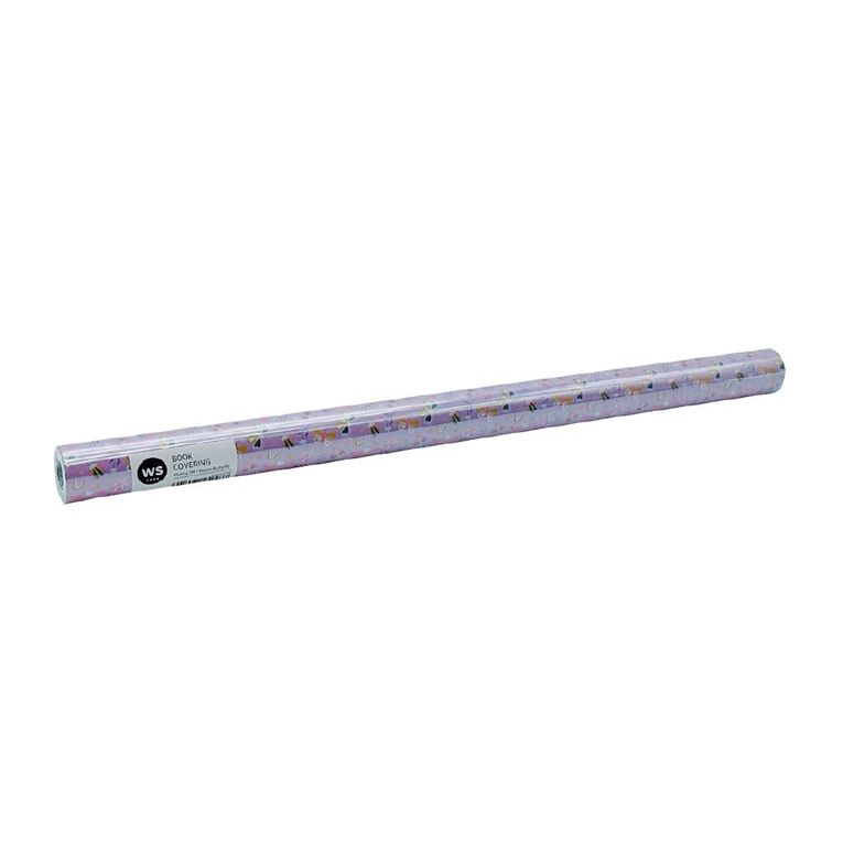 WS Book Covering 45cm x 1m Butterfly Purple Mid, , hi-res
