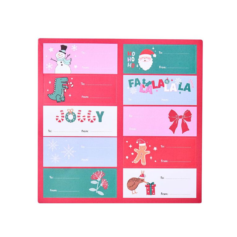Value Christmas Gift Tag Stickers 50 Pack, , hi-res
