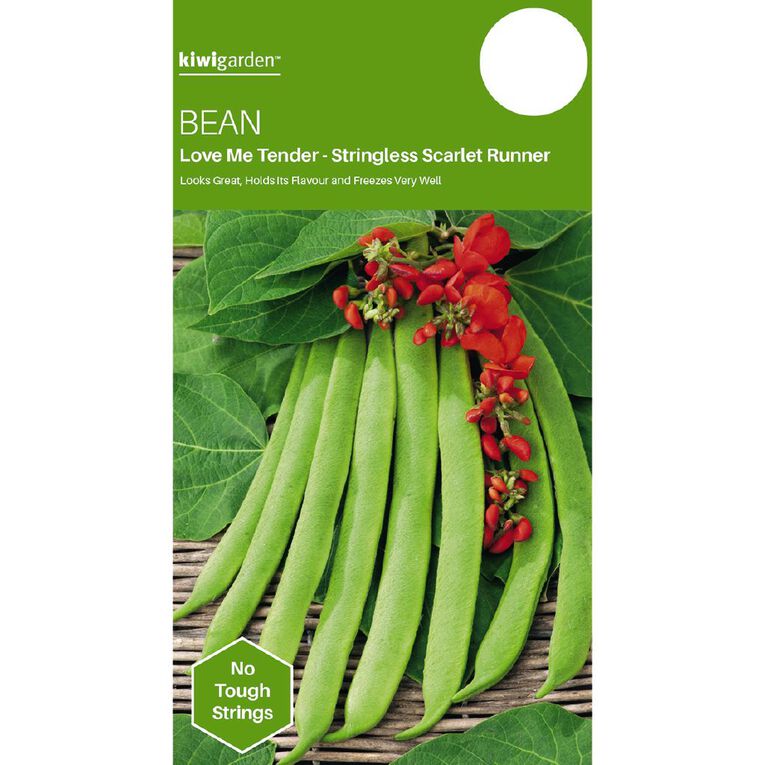 Kiwi Garden Bean Love Me Tender Stringless Scarlet Runner Seeds, , hi-res