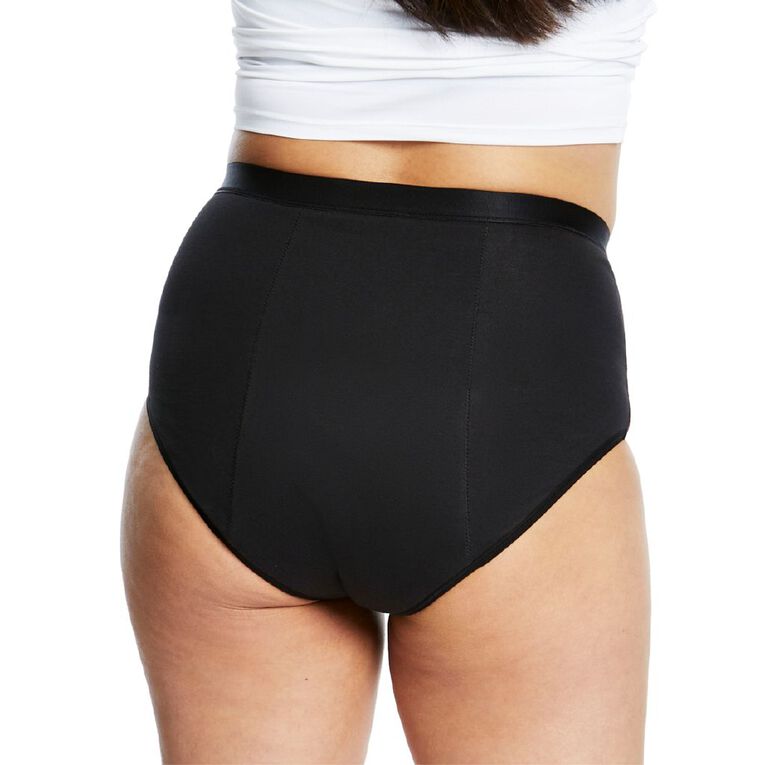 Love Luna Women's Super Period Full Briefs, Black, hi-res