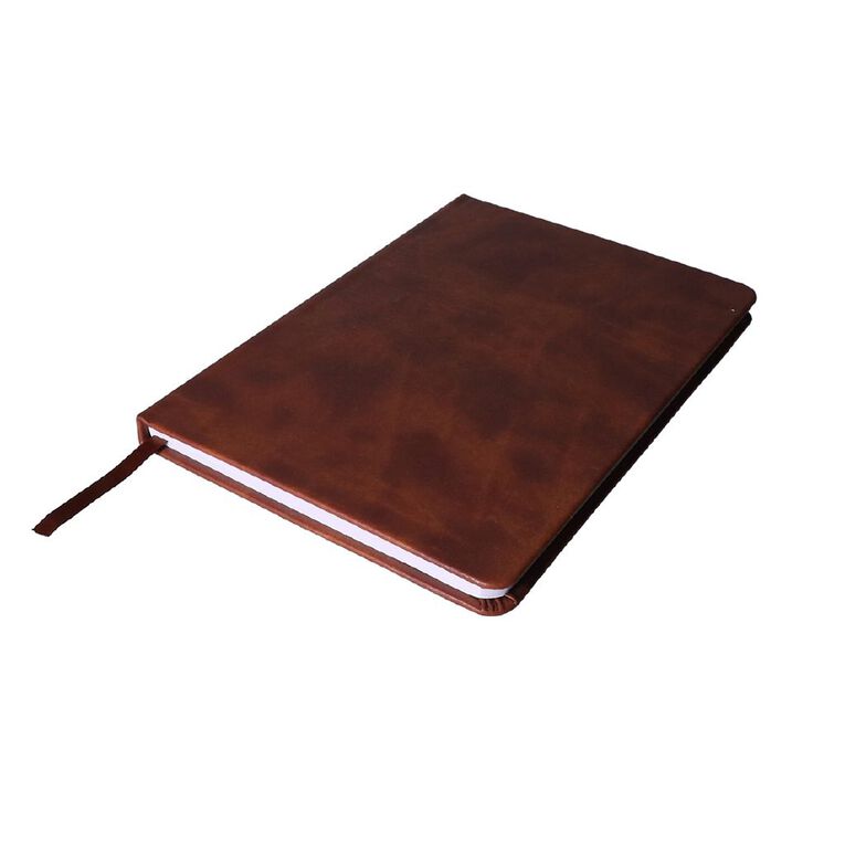 Uniti Stationery A5 Polyurethane Hard Cover Brown Notebook, , hi-res