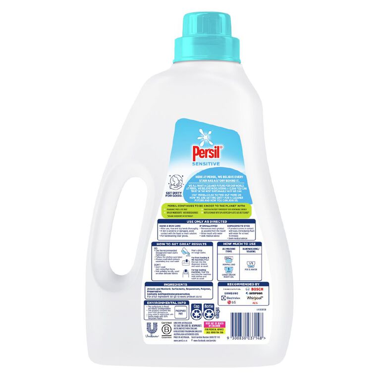 Persil Front & Top Loader Laundry Liquid Sensitive 2L, , hi-res