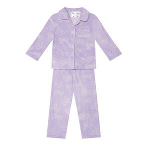 H&H Girls' Soft Mink Button Up Pyjama Set