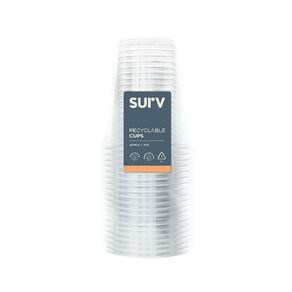 SURV. Recyclable Cups 266ml Clear 20 Pack