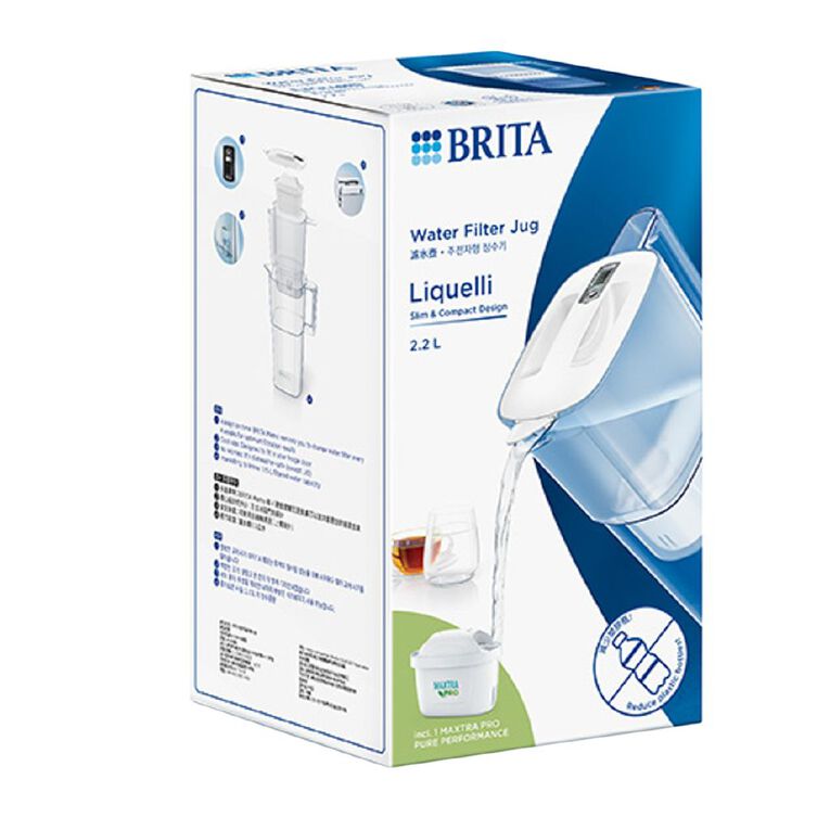 Brita Liquelli 2.2L White Water Filter Jug, , hi-res