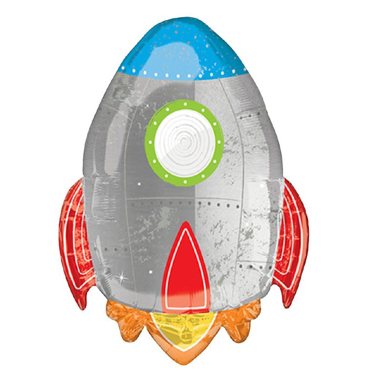 Anagram Supershape Blast Off Birthday Rocket Balloon, , hi-res