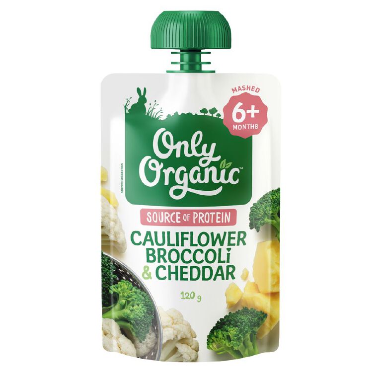 Only Organic Cauliflower Broccoli & Cheddar 6+ Months, , hi-res