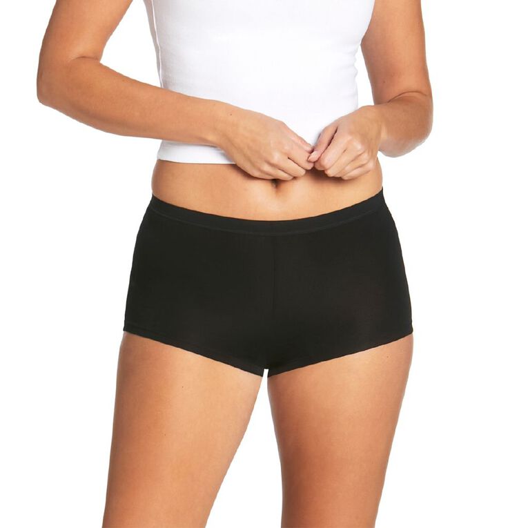 Love Luna Women's Period Shortie Briefs, Black, hi-res