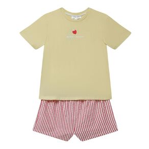 H&H Girls' Knit and Seersucker Pyjama Set