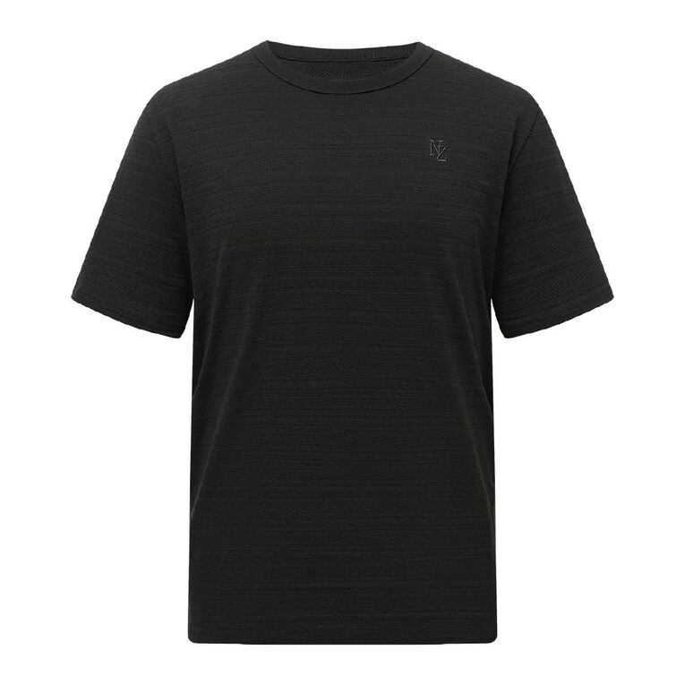 H&H Men's Regular Textured Tee, Black, hi-res