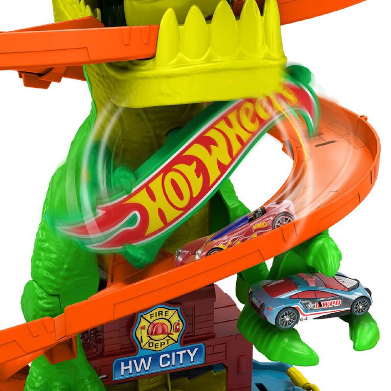 Hot Wheels City T-Rex Fire Station Playset, , hi-res