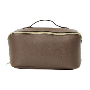 poppi toiletry bay wide open zip brown mid 1 each