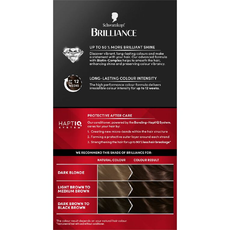 Schwarzkopf Brilliance Hair Colour Dark Brown Allure 88, , hi-res