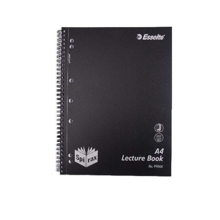 Spirax P906A PP Lecture Book So 250Pg Black, , hi-res