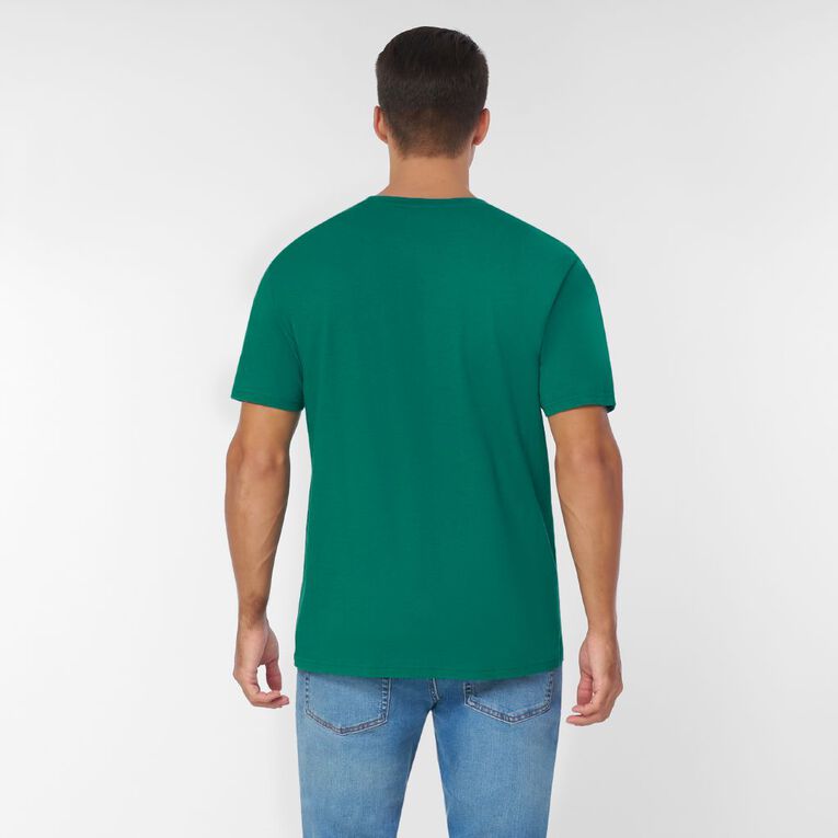 H&H Men's Regular Fit Plain Tee, Green Dark Tidepool, hi-res