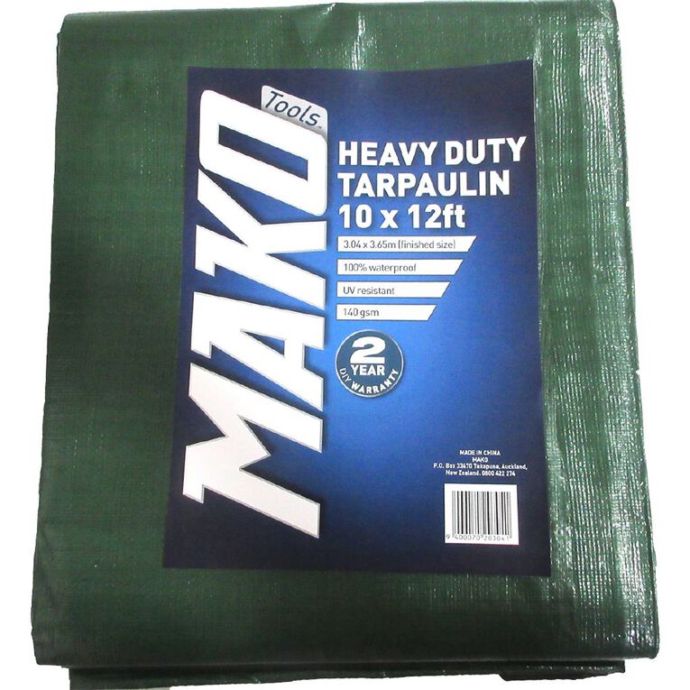 Mako Tarpaulin 140gsm 10ft x 12ft, , hi-res