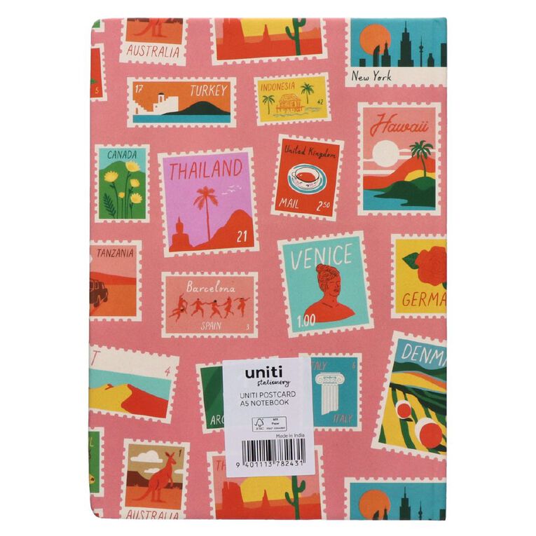 Uniti Stationery Postcard A5 Notebook, , hi-res