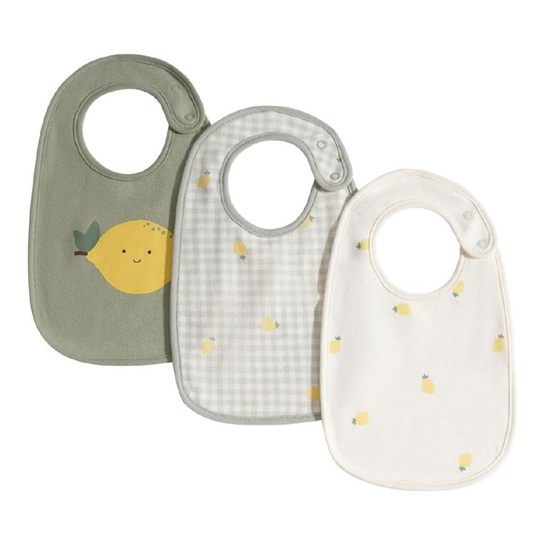 Young Original Babys' Dome Bibs 3 Pack, Green Light, hi-res