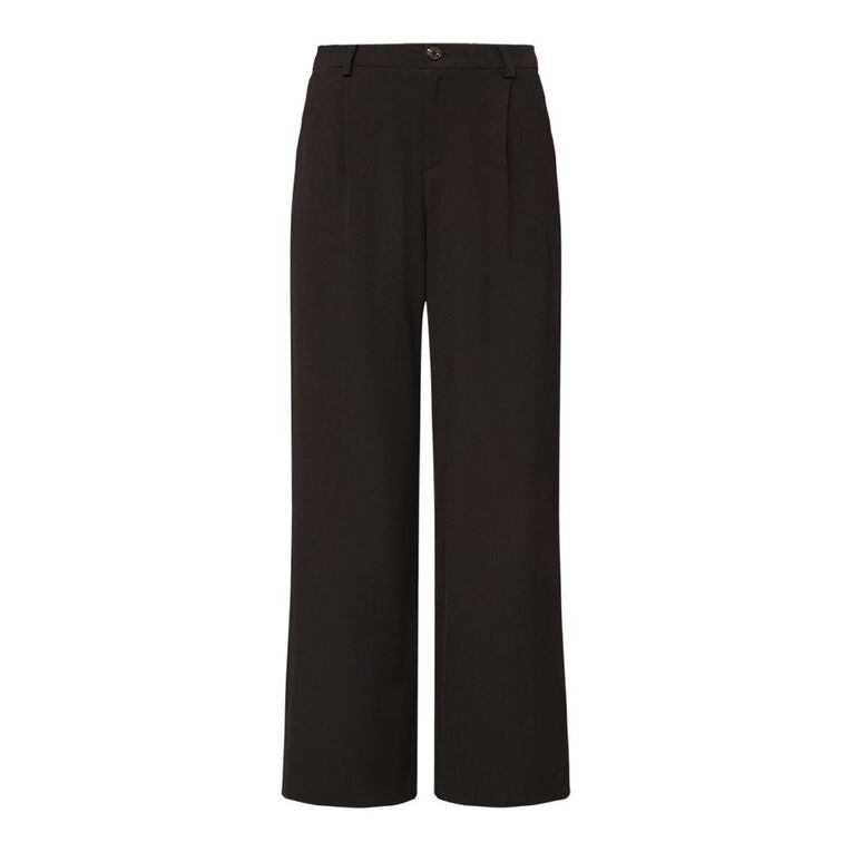 H&H Women's Wide Leg Scuba Pants, Brown Dark, hi-res