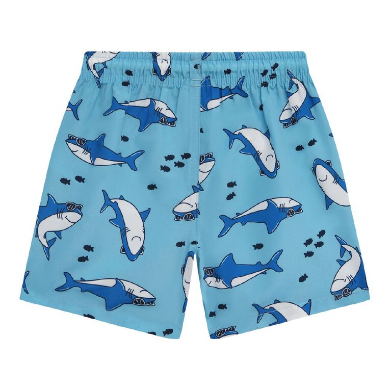 Young Original Toddler Printed Swim Shorts, Blue Light, hi-res