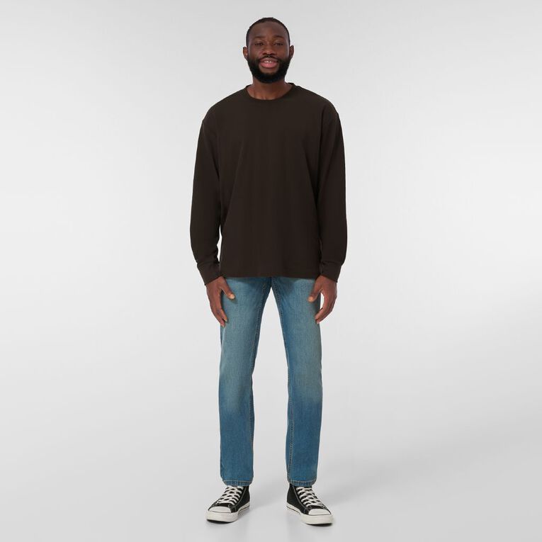 Garage Men's Long Sleeve Boxy Tee, Brown Dark, hi-res