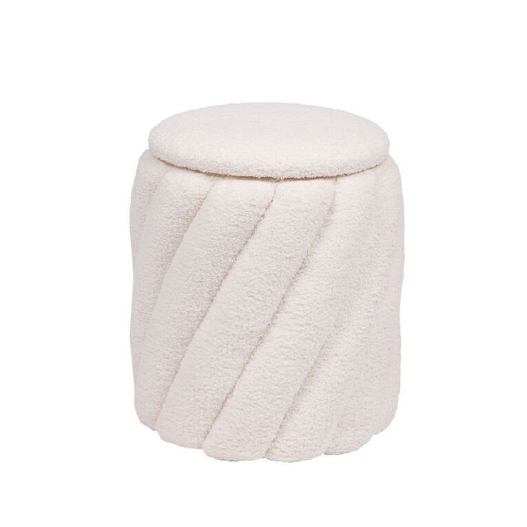 Living & Co Leona Twist Ottoman Cream, , hi-res