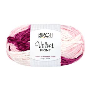 Birch Velvet Yarn 100% Polyester 100G Print Wine Mix