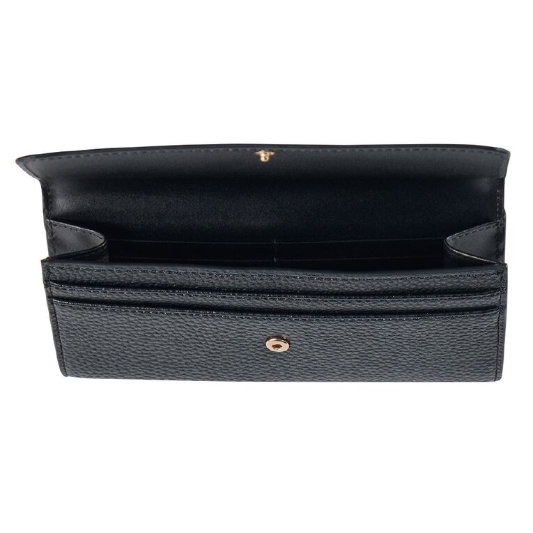 H&H Women's Zip Textured Purse, Black, hi-res