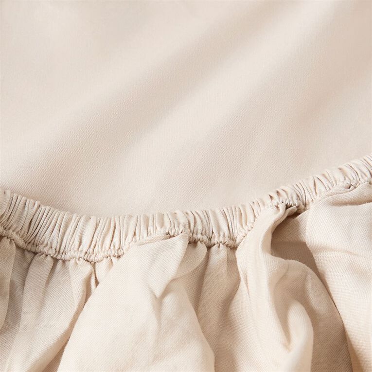 Living & Co 4OOTC Sateen Fitted Sheet Natural King, Natural, hi-res