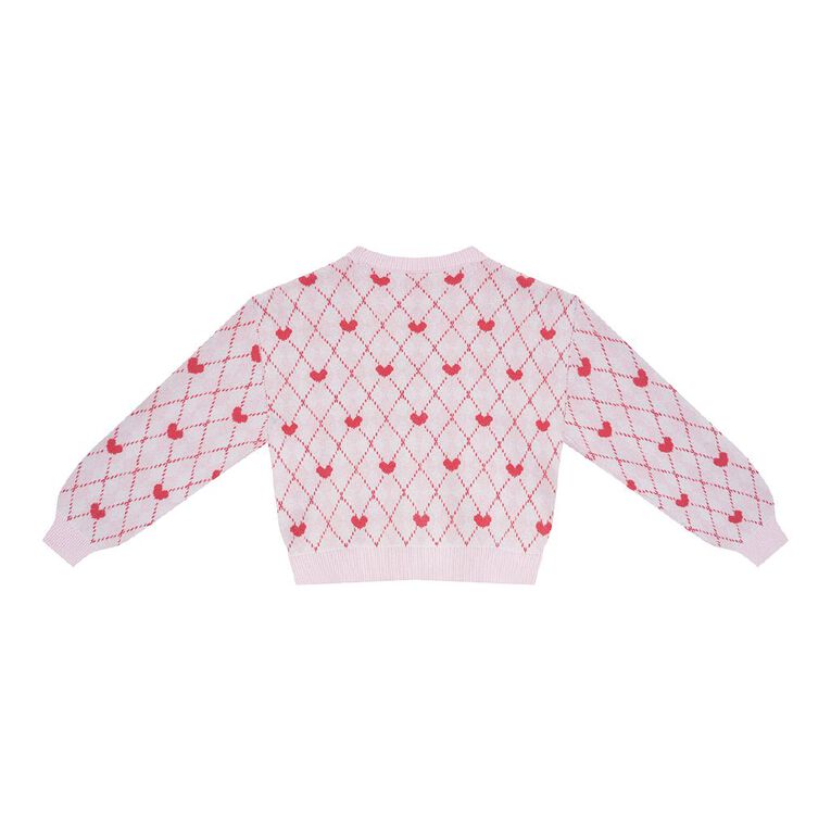 Young Original Jaquard Knit Cardigan, Pink Light, hi-res