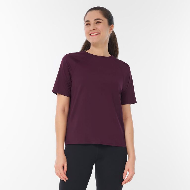 Active Intent Women's Boxy Mesh Tee, Red Mid, hi-res