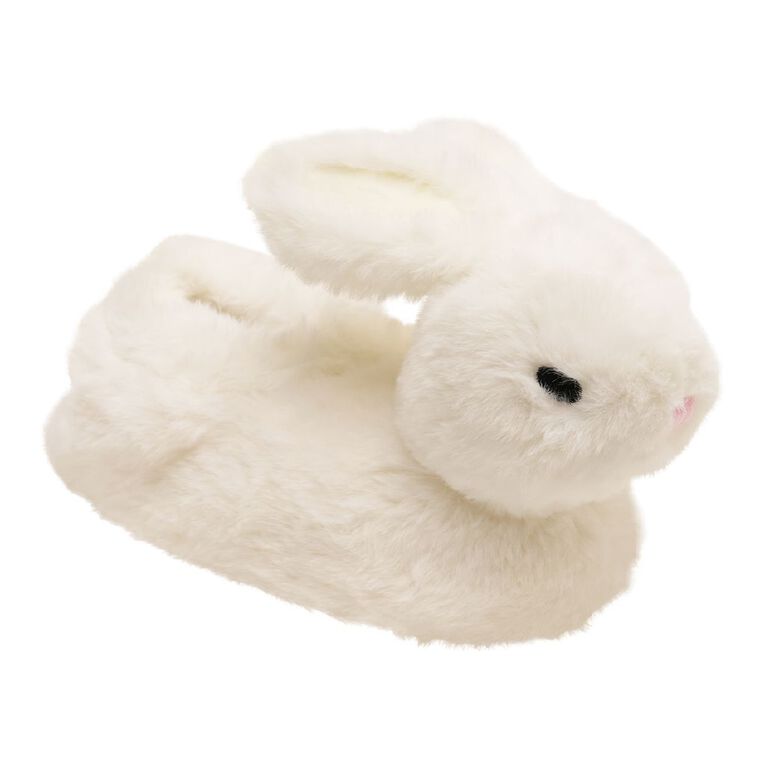 Young Original Senior Kids' 3D Bunny Slippers, White, hi-res