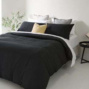 Maison d'Or Duvet Cover Set Luxury Waffle Black King