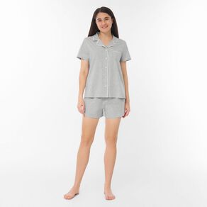H&H Women's Button Up Short Sleeve Pyjama Set