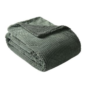 Living & Co Cord Plush Blanket Green Queen