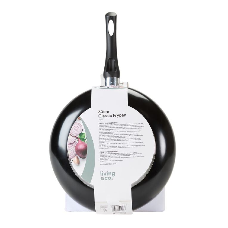 Living & Co Classic Frypan Black 30cm, , hi-res
