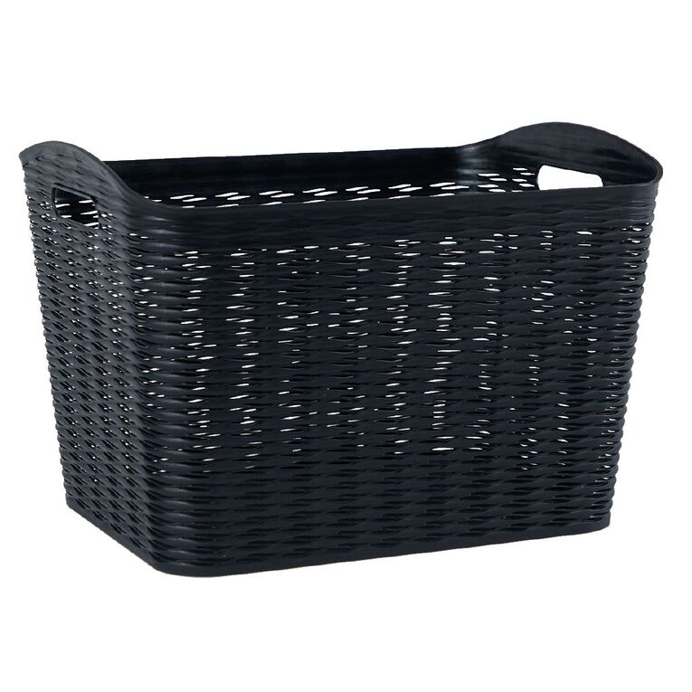 Living & Co Wave Storage Basket Black 26L, , hi-res